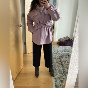 Zara lilac belted over shirt, perfect for fall